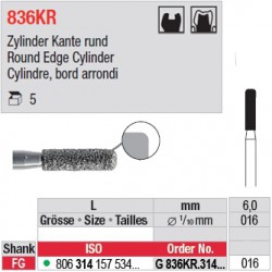 G 836KR.314.016-Cylindre, bord arrondi