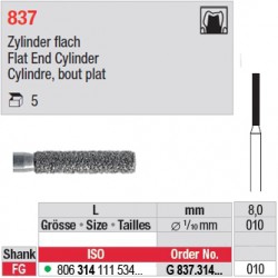 G 837.314.010-Cylindre, bout plat