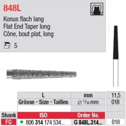 G 848L.314.018 - Cône, bout plat, long