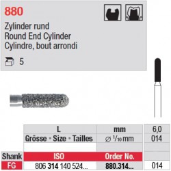 880.314.014 - Cylindre, bout arrondi