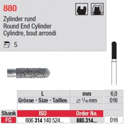 880.314.016 - Cylindre, bout arrondi