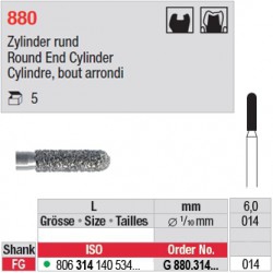 G 880.314.014 - Cylindre, bout arrondi
