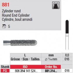 881.314.016 - Cylindre, bout arrondi