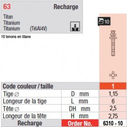 6310-10 - recharge tenons taille 1 (courts)