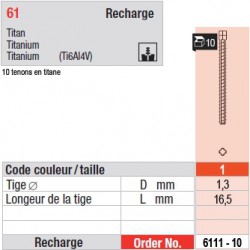 6111-10 - recharge tenons taille 1 (longs)