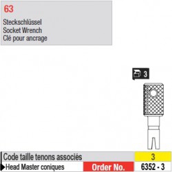 6352-3 - Clé pour ancrage tenons Head Master conique taille 3