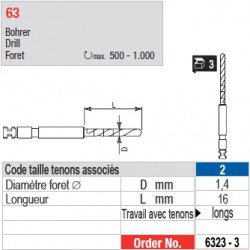 6323-3 - Forets pour tenons Head Master/Pin Master taille 2 (longs)