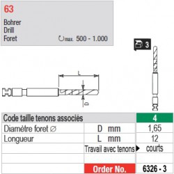 6326-3 - Forets pour tenons Head Master/Pin Master taille 4 (courts)