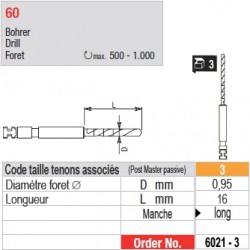 6021-3 - Forets pour tenons Post Master taille 3 (manche long)