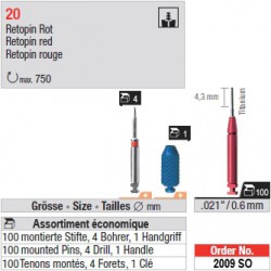 2009SO - Assortiment économique de tenons "Retopins" Titane