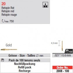 2008-100 - Recharge de 100 tenons "Retopins" Or