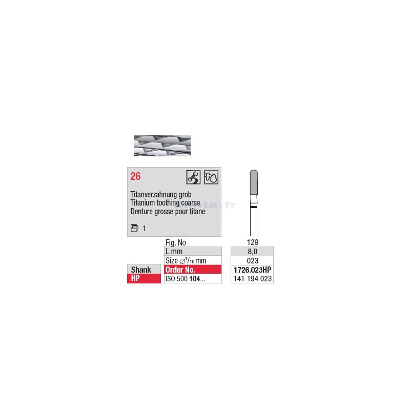 Fraise en carbure - 1726.023HP