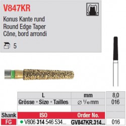  GV847KR.314.016 - DIACUT - Cône, bord arrondi 
