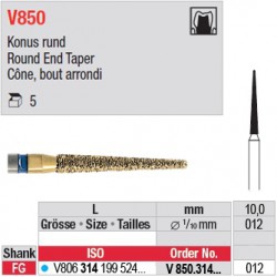  V850.314.012 - DIACUT - Cône, bord arrondi 