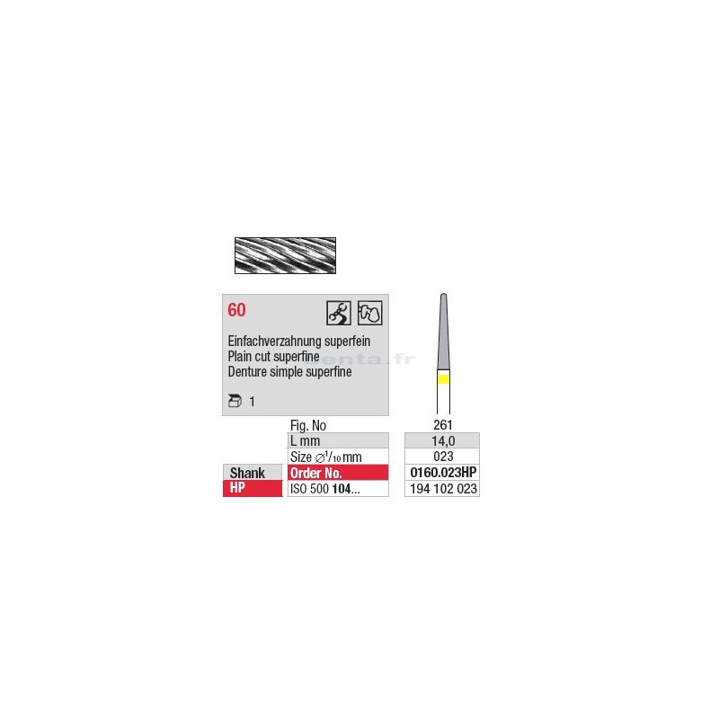 Fraise en carbure - 0160.023HP