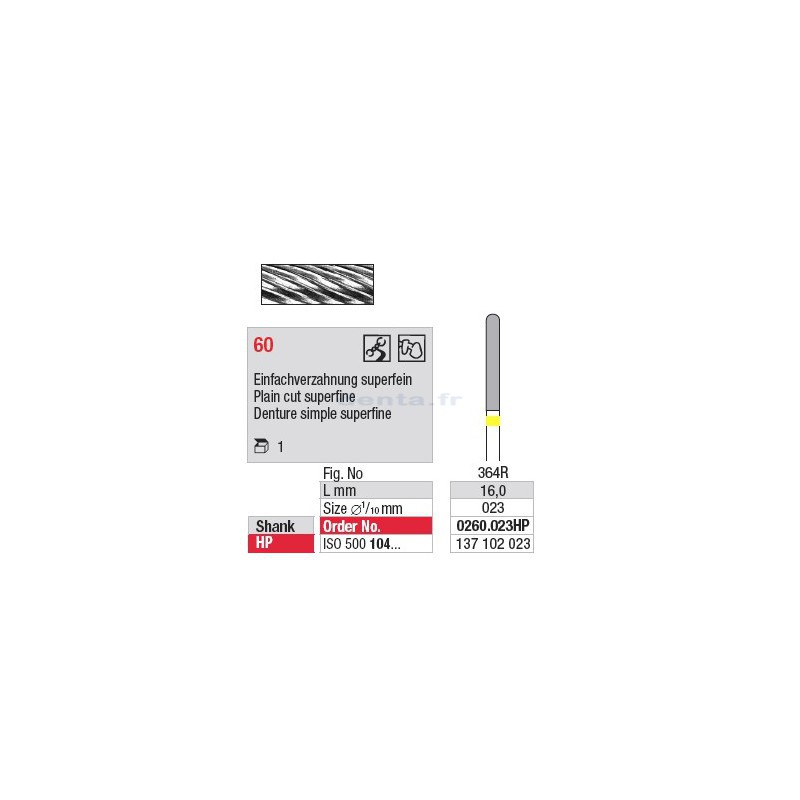 Fraise en carbure - 0260.023HP