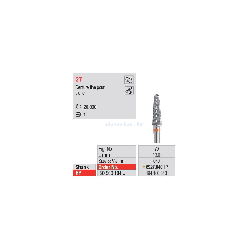 6927.040HP - fraise carbure VZ27