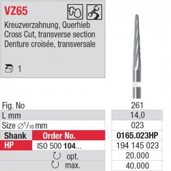 0165.023HP -  - fraise carbure VZ65