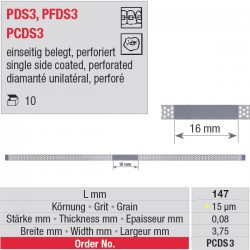 PCDS 3 - strips diamantés perforés