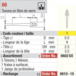 6602SO Assortiment - FiberMaster, conique avec tête