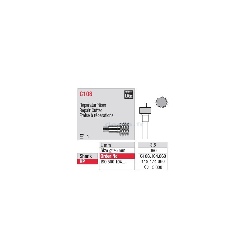 Fraise à réparations - C108.104.060