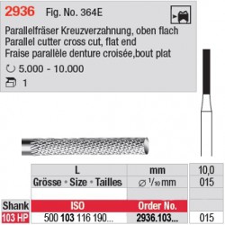 Fraise parallèle denture croisée, bout plat - 2936.103.015