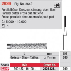 Fraise parallèle denture croisée, bout plat - 2936.123.010