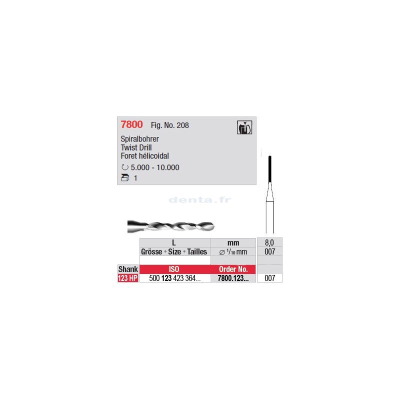 Foret hélicoïdal - 7800.123.007