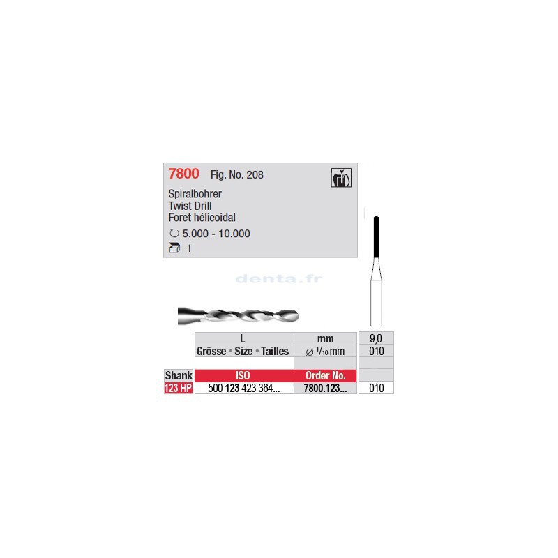 Foret hélicoïdal - 7800.123.010