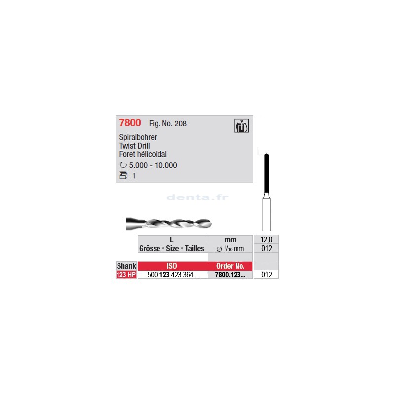 Foret hélicoïdal - 7800.123.012