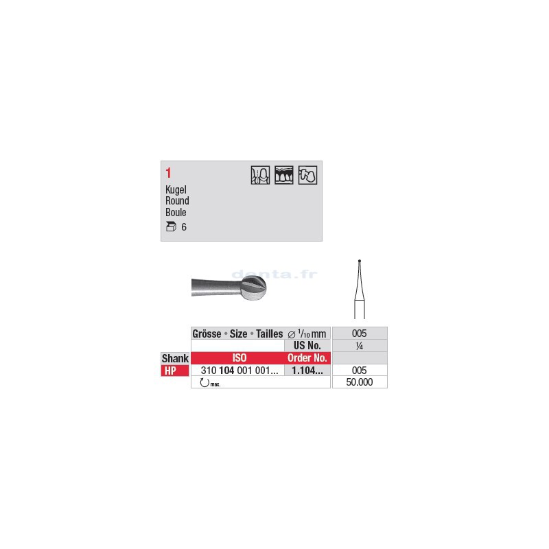 Fraise en acier ronde - 1.104.005