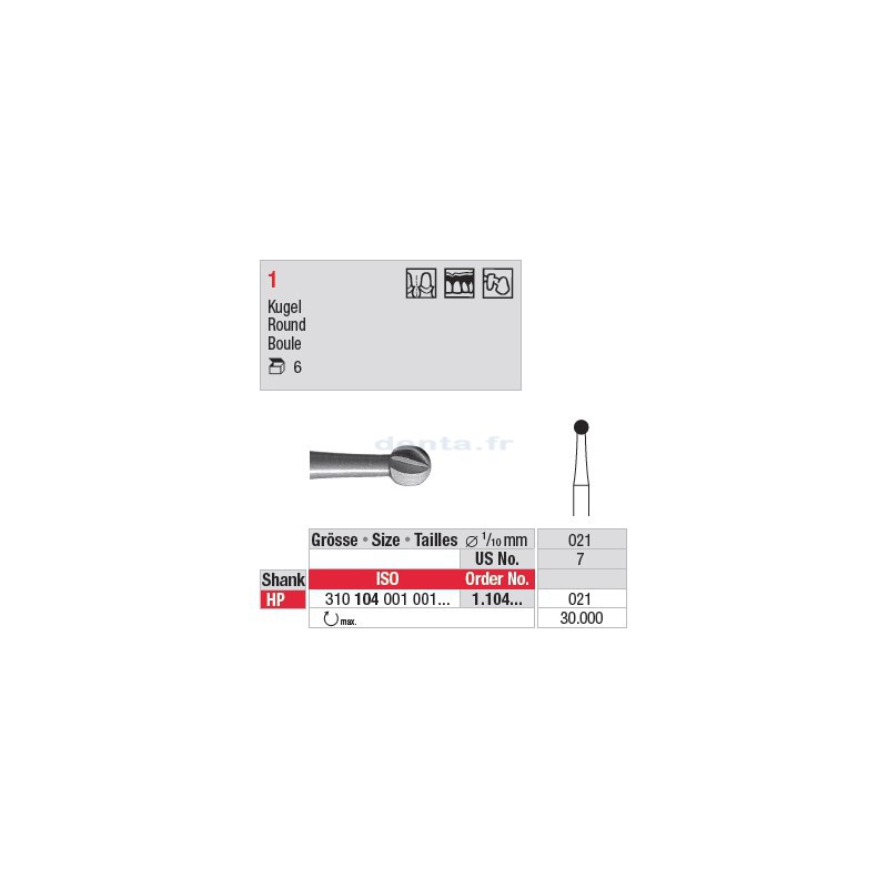 Fraise en acier ronde - 1.104.021