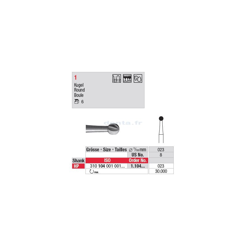 Fraise en acier ronde - 1.104.023