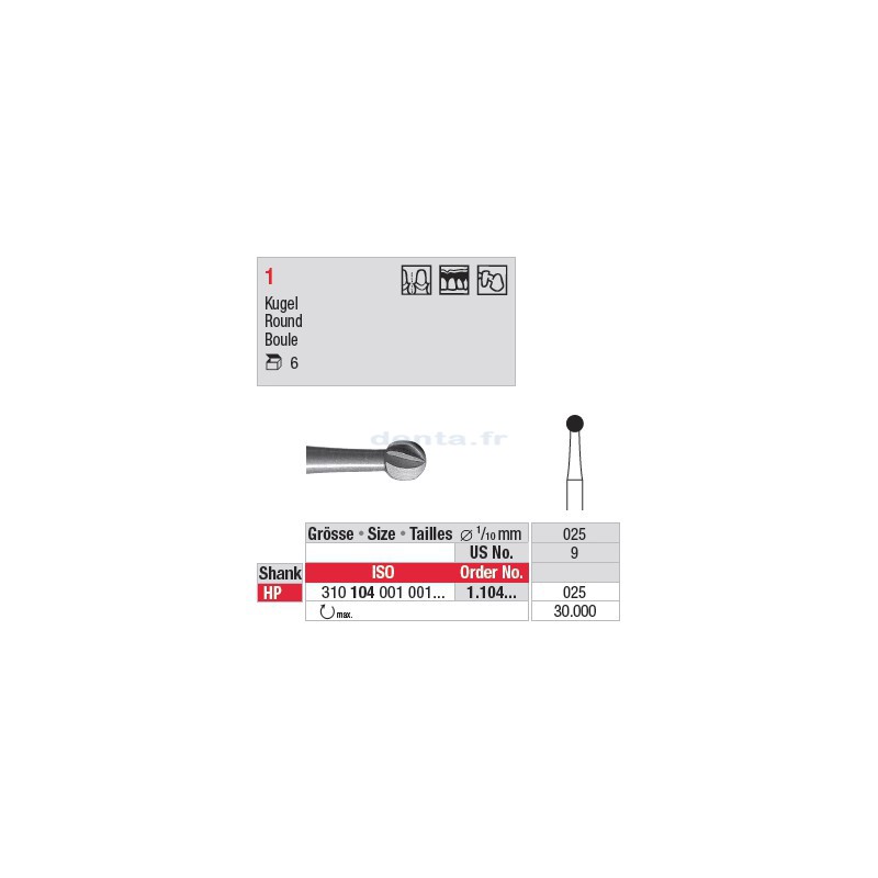 Fraise en acier ronde - 1.104.025
