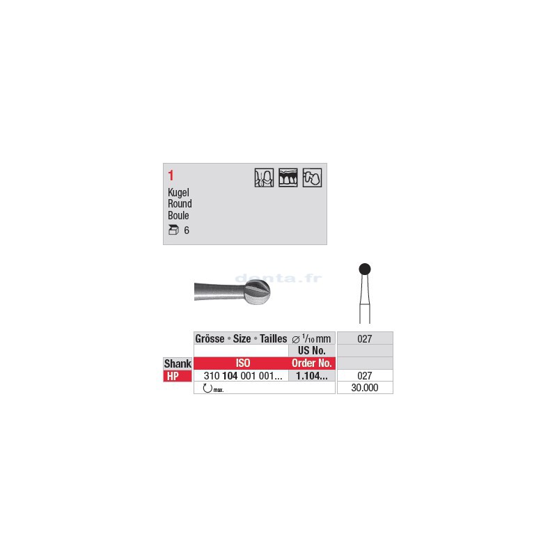 Fraise en acier ronde - 1.104.027