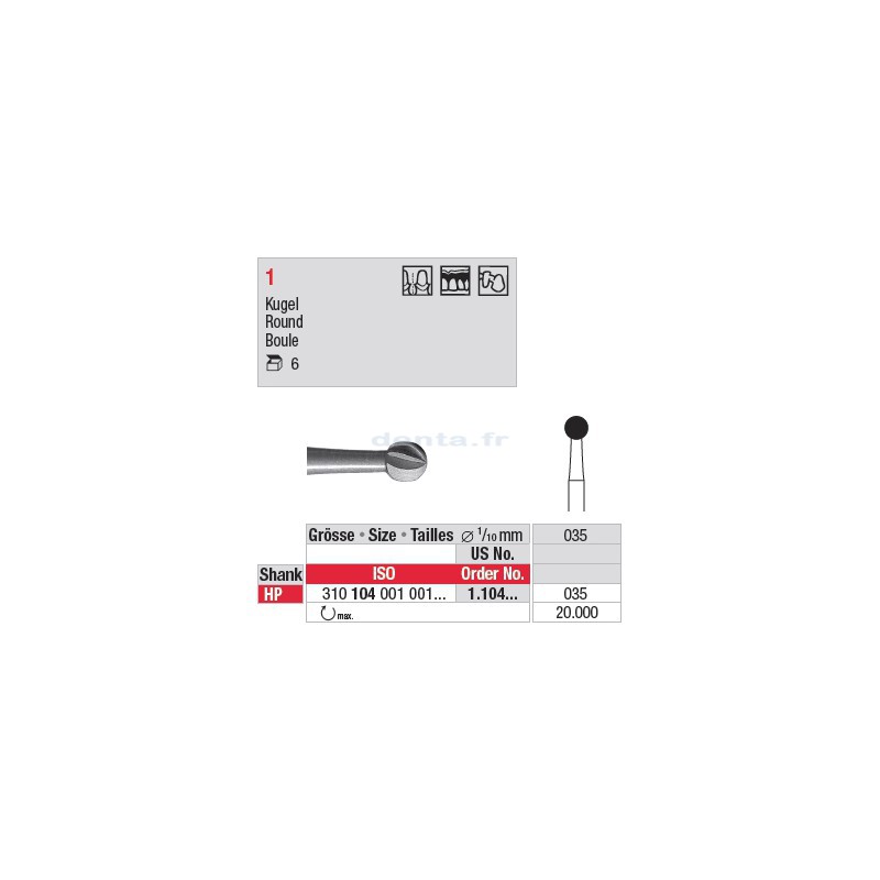 Fraise en acier ronde - 1.104.035