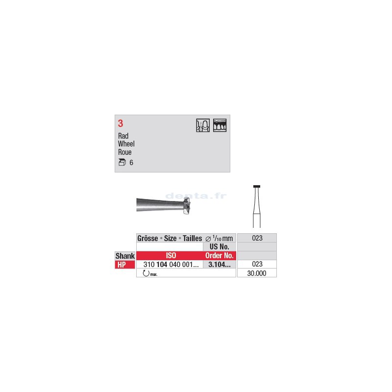 Fraise en acier roue - 3.104.023