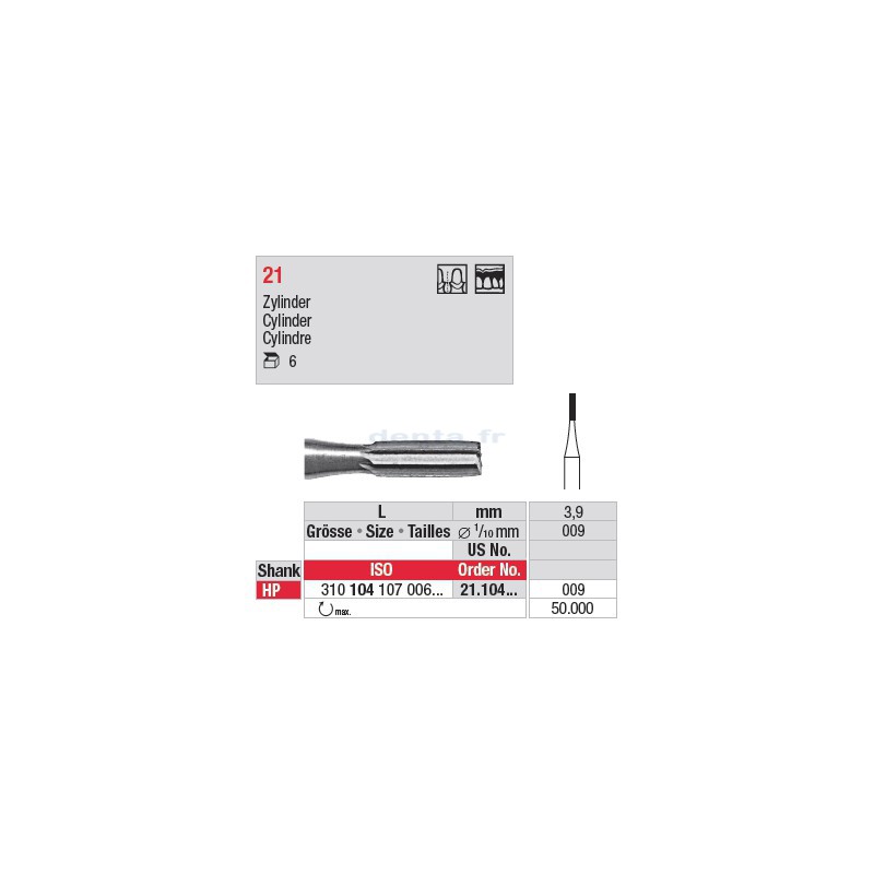 Fraise en acier cylindrique - 21.104.009