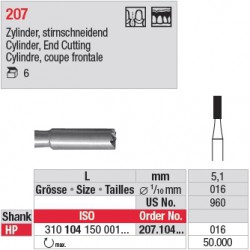 Fraise en acier cylindrique, coupe frontale - 207.104.016
