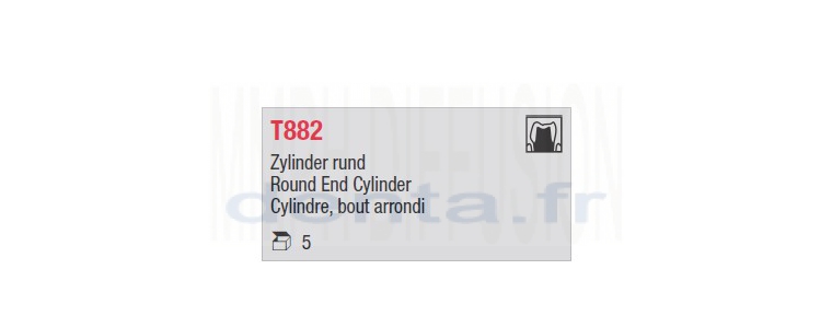 T882 - cylindre moyen, bout arrondi