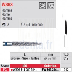 Diamant WhiteTIGER flamme (grain fin) - FW863.314.012