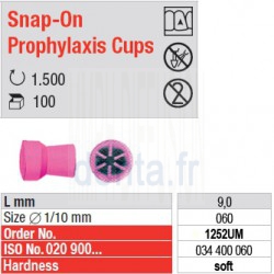  Snap-On Prophylaxis Cups - 1252UM 
