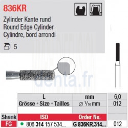 G 836KR.314.012-Cylindre, bord arrondi