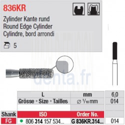 G 836KR.314.014-Cylindre, bord arrondi