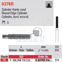 G 837KR.314.014-Cylindre, bord arrondi