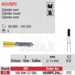  H31RPC.314.012 - Fraise carbure de tungstène - FG - Cylindre rond 