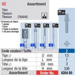 6204SO - Assortiment tenons taille 2 (courts)
