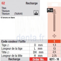 6211-10 - recharge tenons taille 1 (longs)