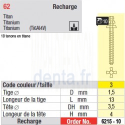 6215-10 - recharge tenons taille 3 (longs)