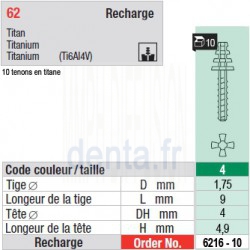 6216-10 - recharge tenons taille 4 (courts)